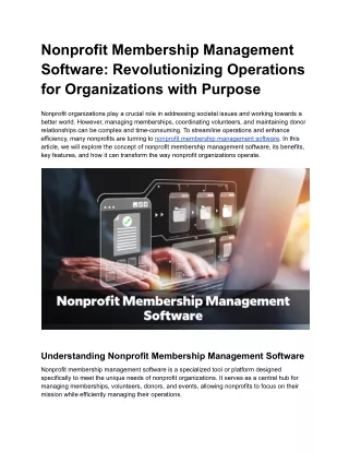 Nonprofit Membership Management Software_ Revolutionizing Operations for Organizations with Purpose