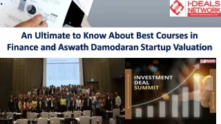 an ultimate to know about best courses in finance and aswath damodaran startup valuation