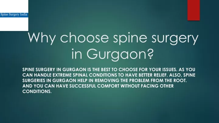 why choose spine surgery in gurgaon