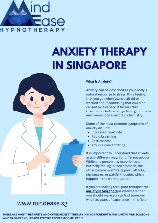 Anxiety therapy in Singapore
