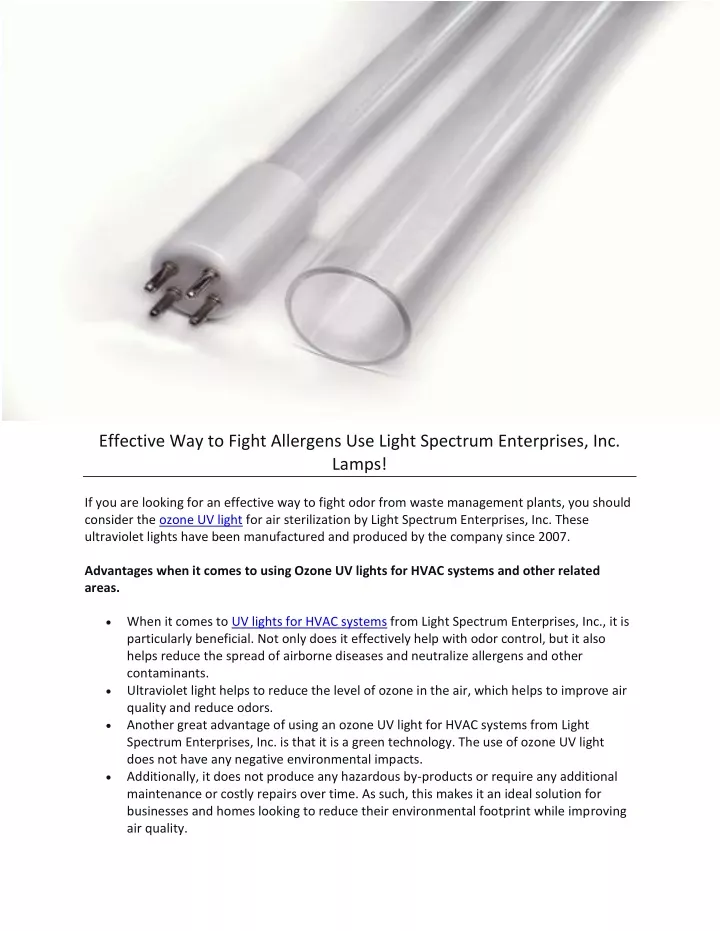 effective way to fight allergens use light