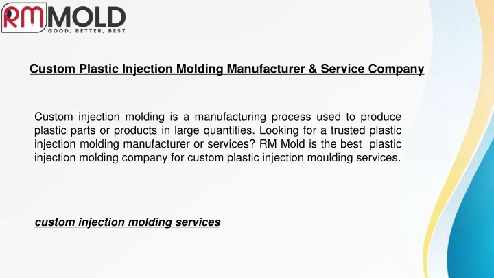 custom plastic injection molding manufacturer