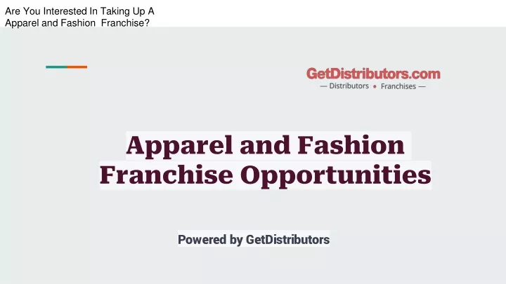 apparel and fashion franchise opportunities