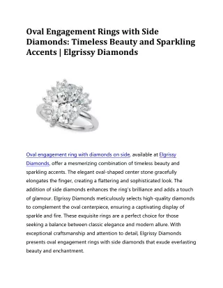 Oval Engagement Rings with Side Diamonds: Timeless Beauty and Sparkling Accents