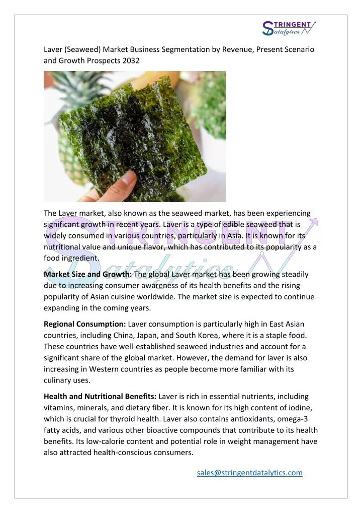 laver seaweed market business segmentation