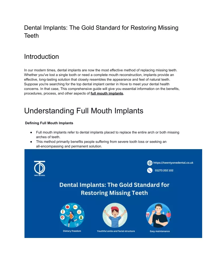 dental implants the gold standard for restoring
