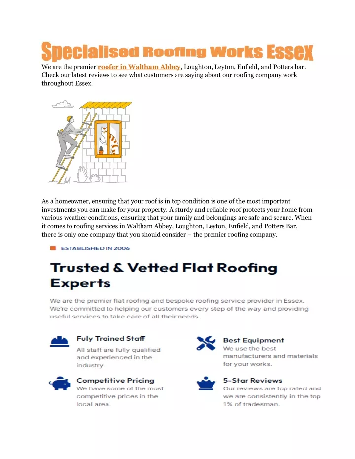 we are the premier roofer in waltham abbey