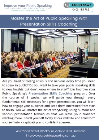 Master the Art of Public Speaking with Presentation Skills Coaching