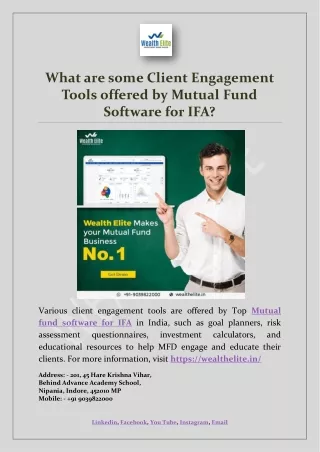 What are some Client Engagement Tools offered by Mutual Fund Software for IFA