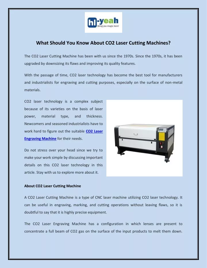 what should you know about co2 laser cutting