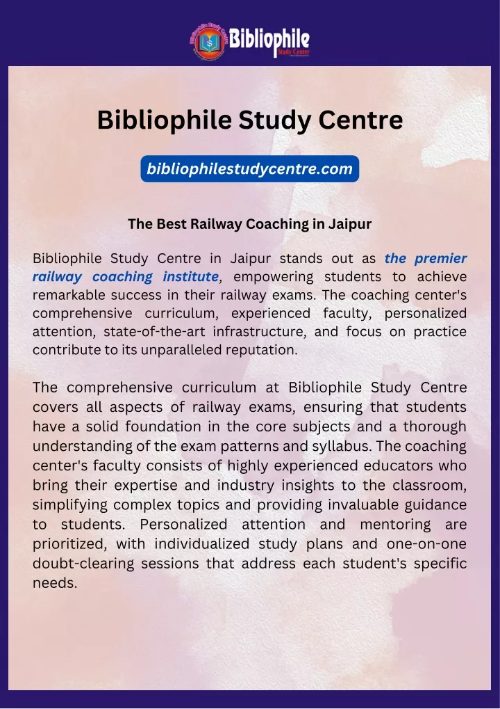 bibliophile study centre