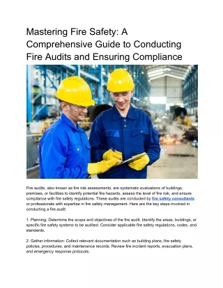 mastering fire safety a comprehensive guide