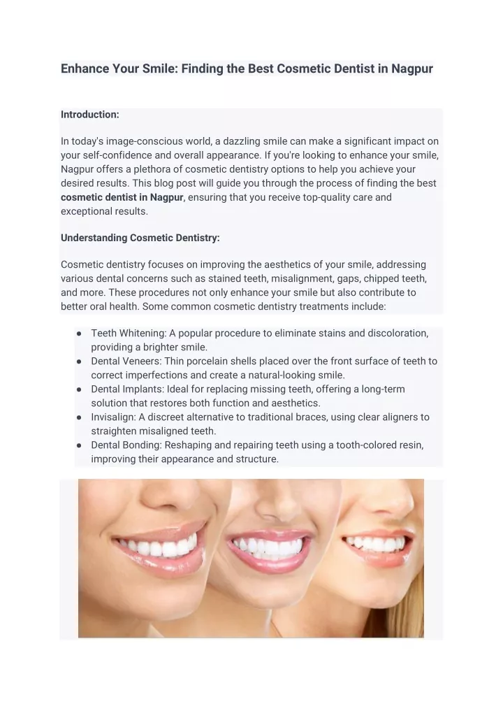 enhance your smile finding the best cosmetic