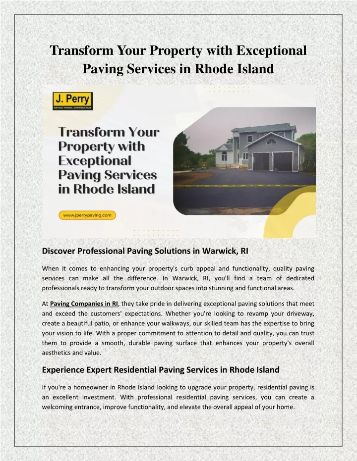 transform your property with exceptional paving