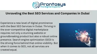 Unraveling the Best SEO Services and Companies in Dubai