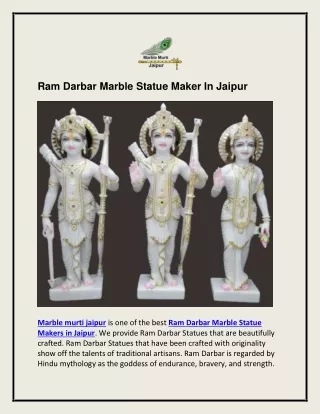ram darbar marble statue maker in jaipur