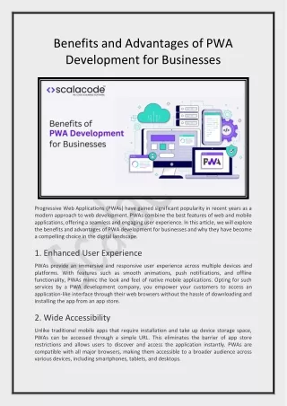 benefits and advantages of pwa development