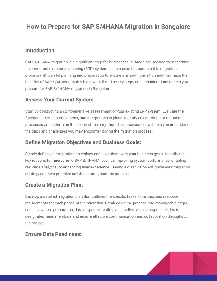 how to prepare for sap s 4hana migration