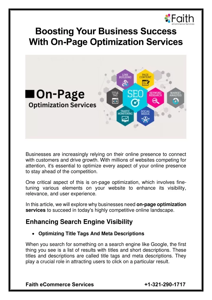 boosting your business success with on page
