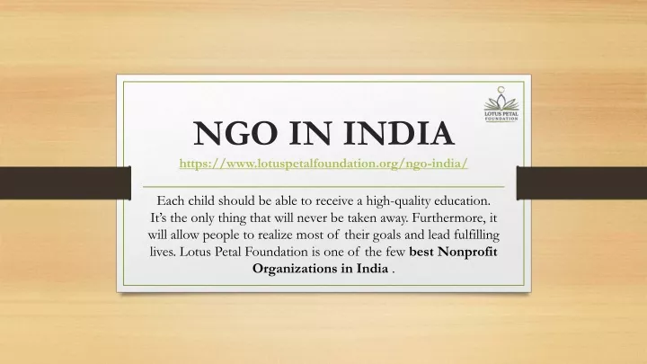 ngo in india https www lotuspetalfoundation org ngo india
