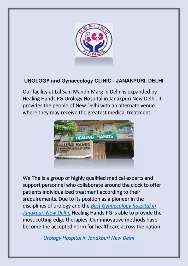 urology and gynaecology clinic janakpuri delhi
