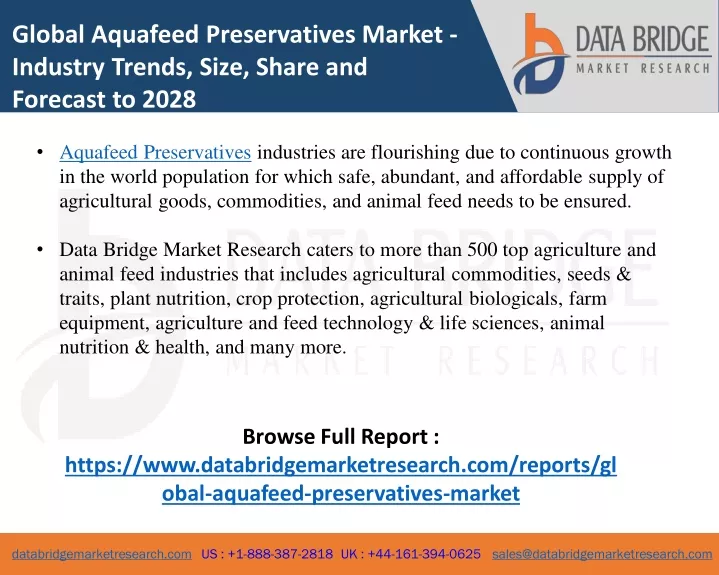 global aquafeed preservatives market industry