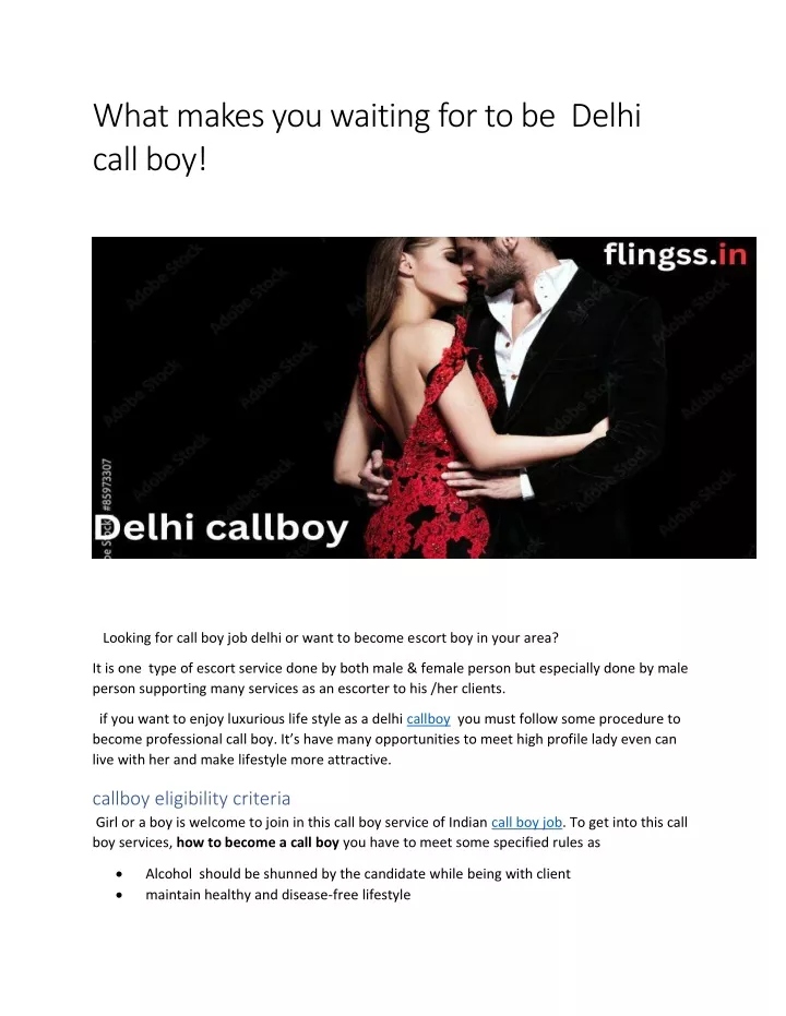 what makes you waiting for to be delhi call boy