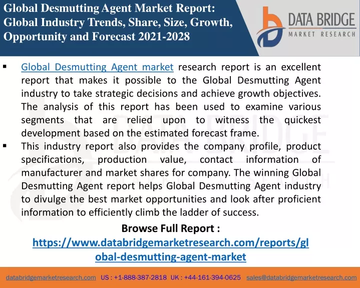 global desmutting agent market report global