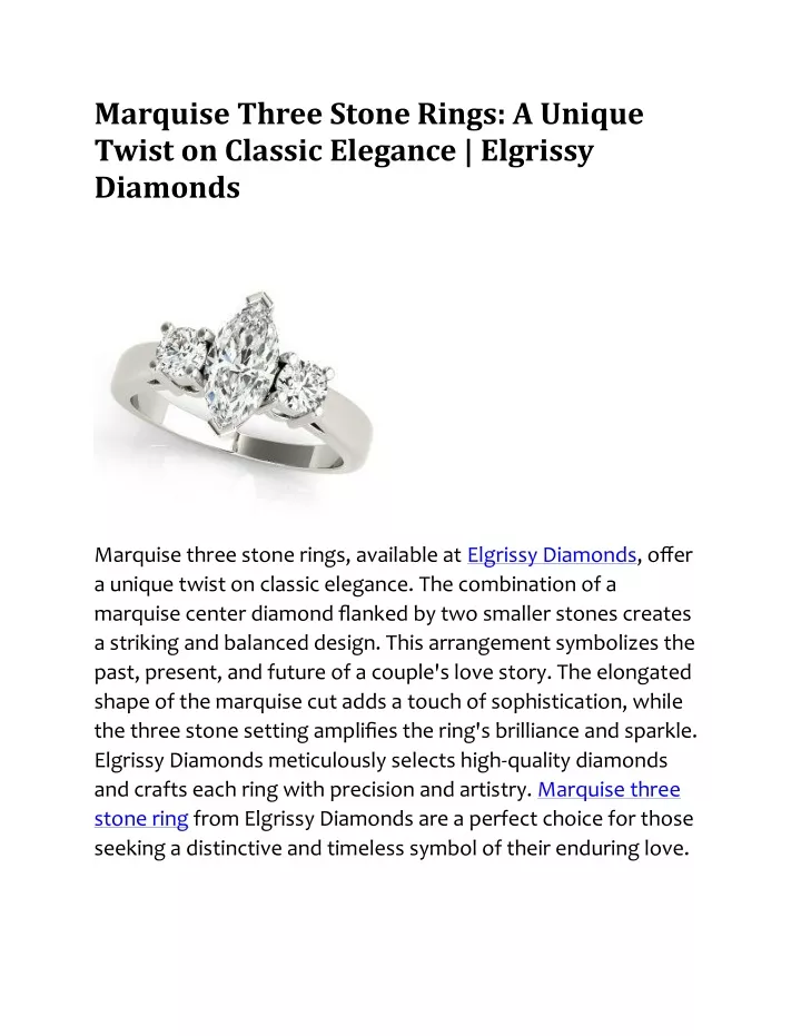 marquise three stone rings a unique twist