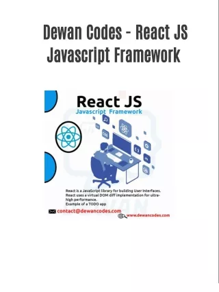 React JS Javascript Framework