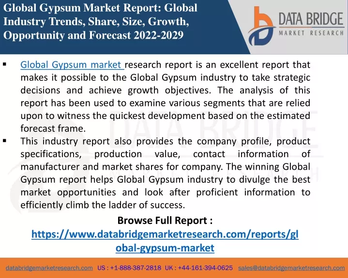 global gypsum market report global industry