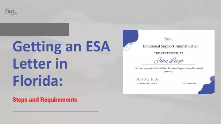 getting an esa letter in florida