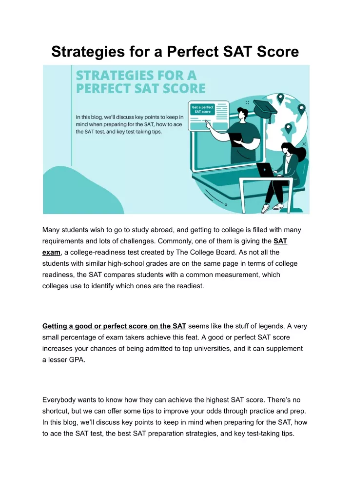 strategies for a perfect sat score