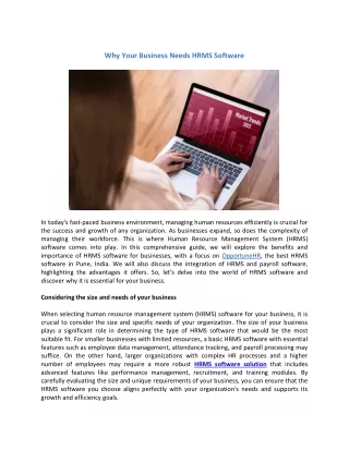 why your business needs hrms software