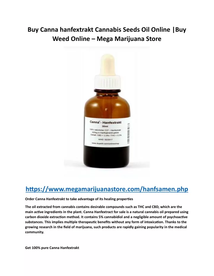 buy canna hanfextrakt cannabis seeds oil online