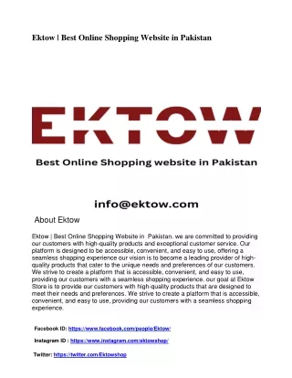 Ektow _ Best Online Shopping Website in Pakistan