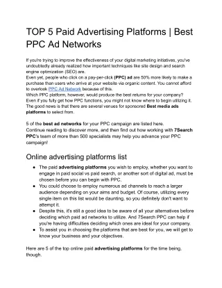 TOP 5 Paid Advertising Platforms _ Best PPC Ad Networks