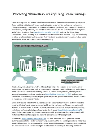 protecting natural resources by using green