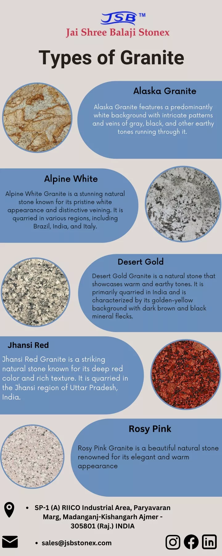 types of granite