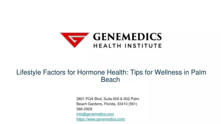 lifestyle factors for hormone health tips for wellness in palm beach