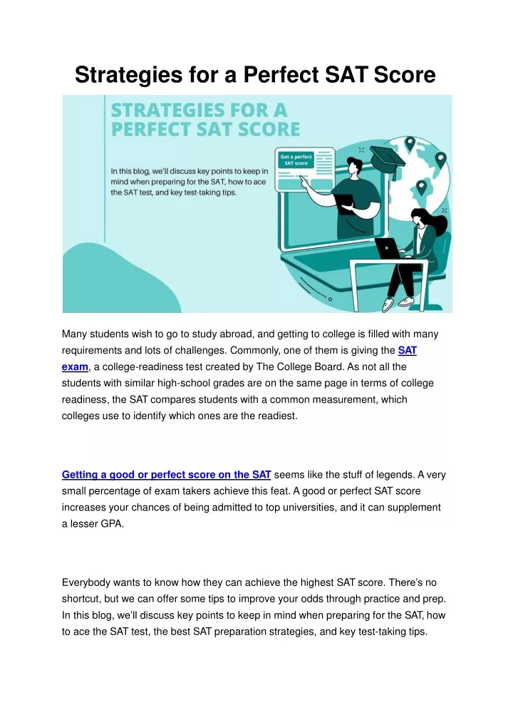 strategies for a perfect sat score