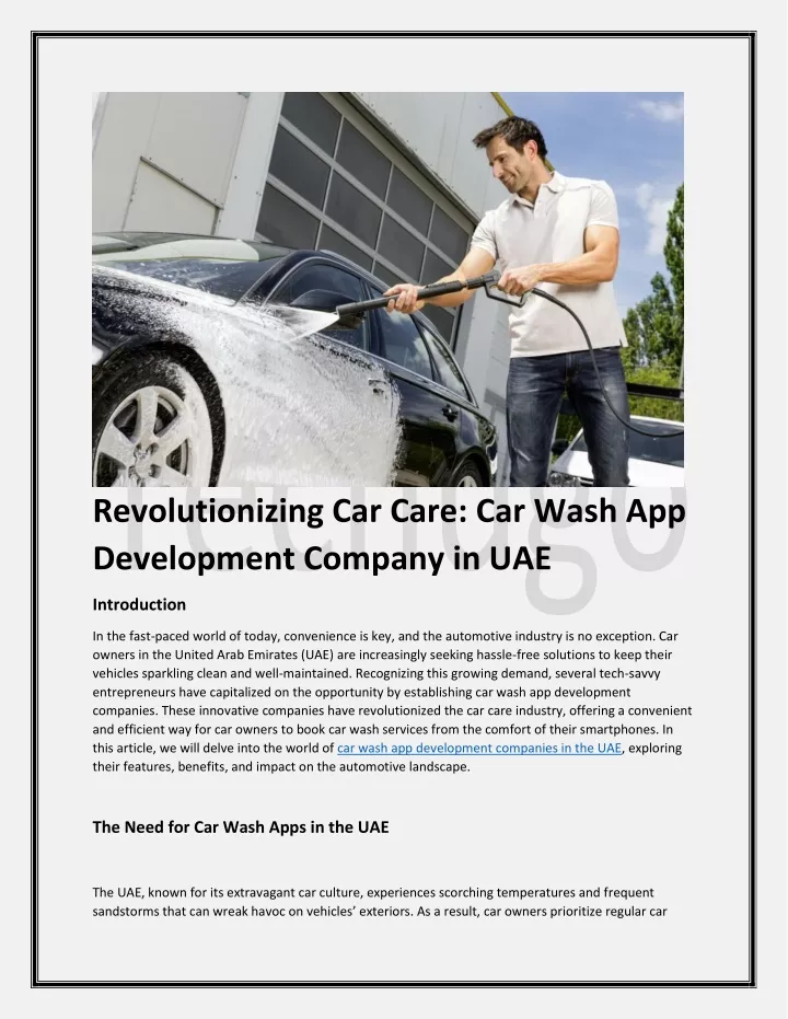 revolutionizing car care car wash app development