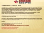 Shipping From Canada To Texas - slide 1