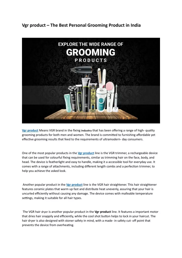 vgr product the best personal grooming product