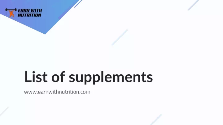 list of supplements