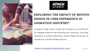 Exploring the Impact of Motion Design in User Experience in Animation Industry?