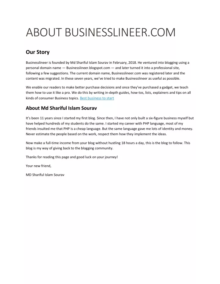 about businesslineer com