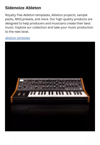 sidenoize ableton
