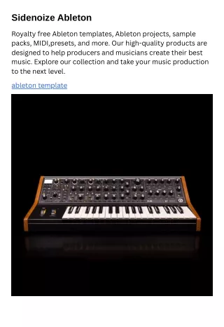 Sidenoize Ableton