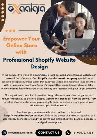 Empower Your Online Store with Professional Shopify Website Design